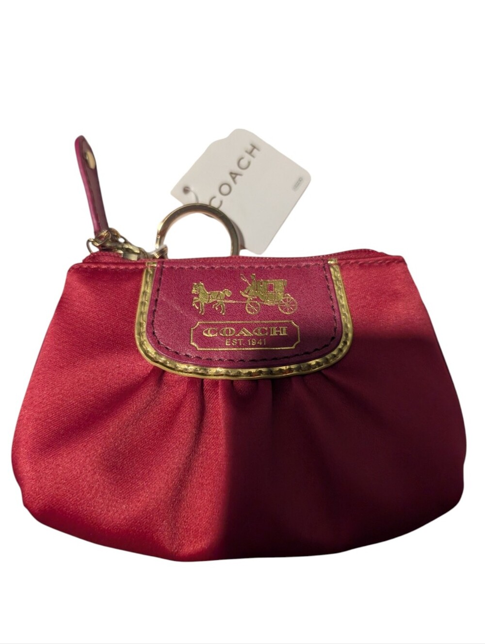 Magenta Vintage  CoachPurse  Wallet - Sleek Chain Accent. AMDA STN MIN SKNY (Ama